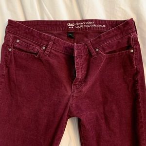 Gap Always Skinny Wine Corduroys